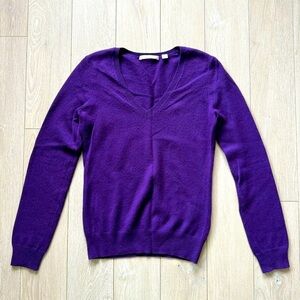 Uniqlo 100% Cashmere V-Neck Sweater in Purple Heather Women’s Size XS